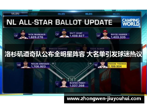 洛杉矶道奇队公布全明星阵容 大名单引发球迷热议